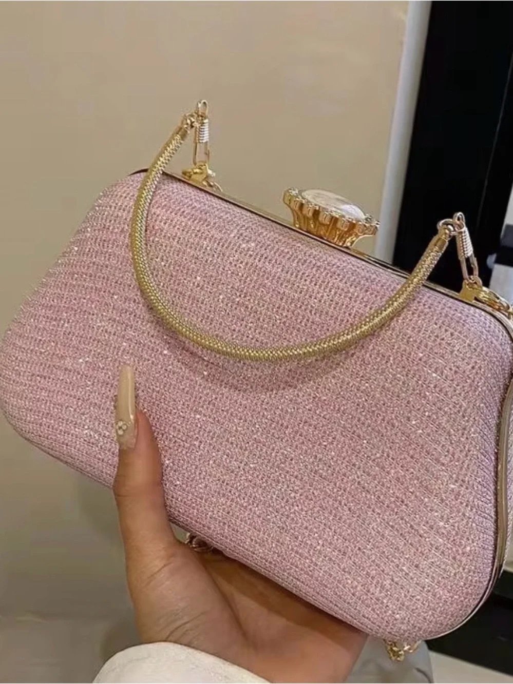 Elegant NWOT Evening Bag - Clutch, shoulder or Crossbody with adorable Keychain
